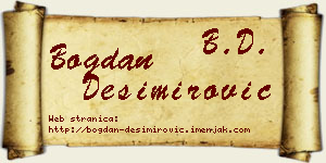 Bogdan Desimirović vizit kartica